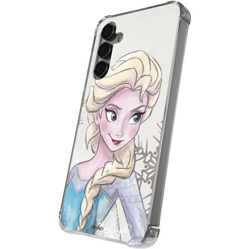 Disney Frozen Elsa Snowflakes Art Galaxy S24 Plus Clear Case